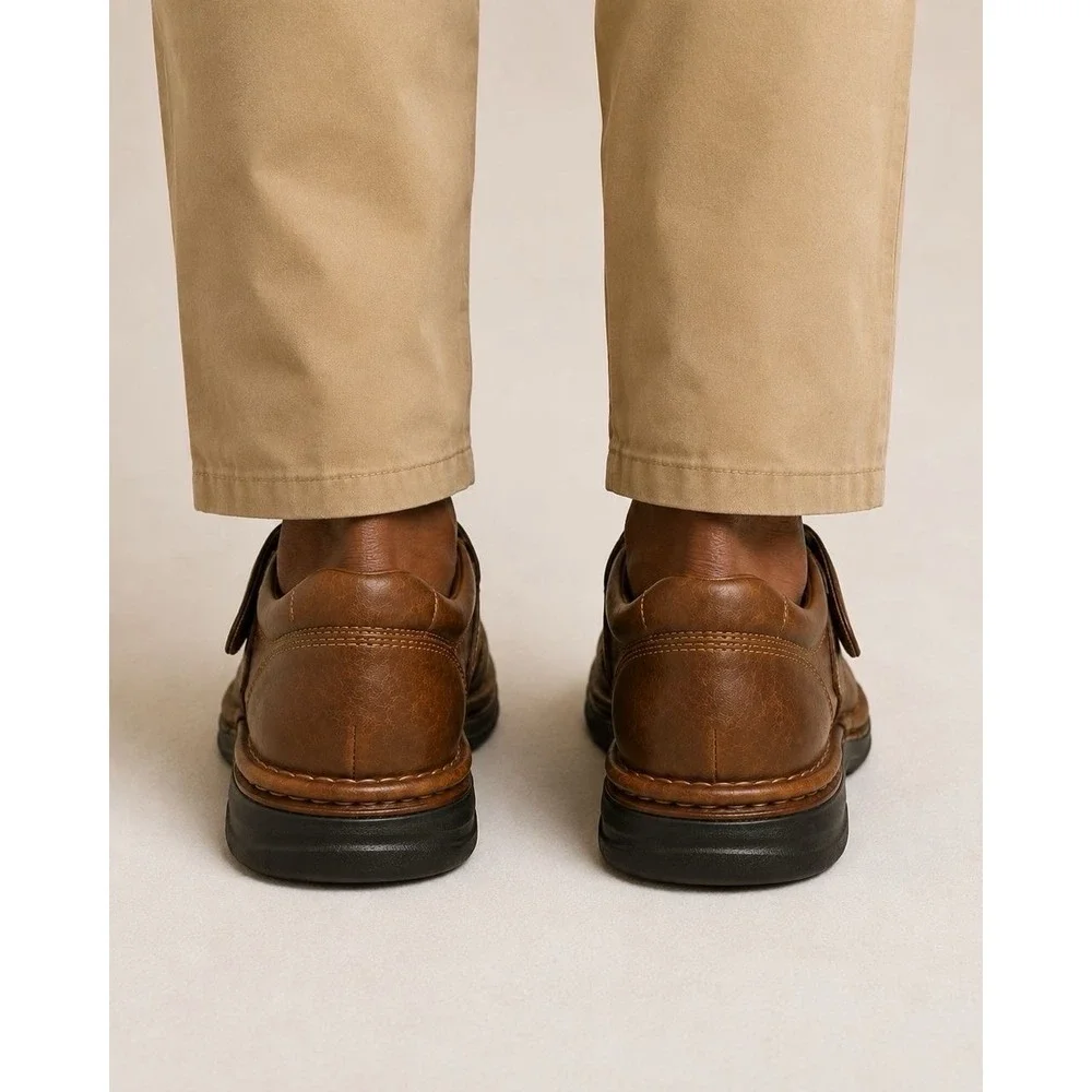 Alfani Men's Size 10 Brown Leather Fisherman Sandals and Comfort Slip-On